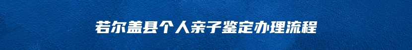 若尔盖县个人亲子鉴定办理流程