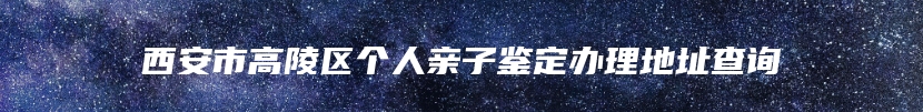 西安市高陵区个人亲子鉴定办理地址查询