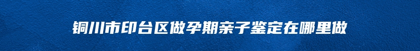 铜川市印台区做孕期亲子鉴定在哪里做