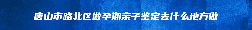 唐山市路北区做孕期亲子鉴定去什么地方做