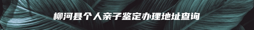 柳河县个人亲子鉴定办理地址查询