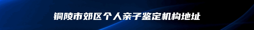 铜陵市郊区个人亲子鉴定机构地址