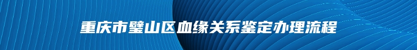 重庆市璧山区血缘关系鉴定办理流程