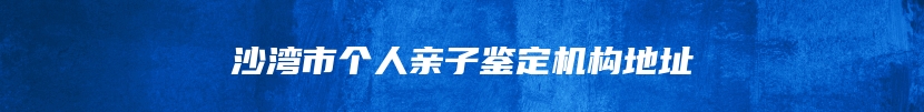 沙湾市个人亲子鉴定机构地址