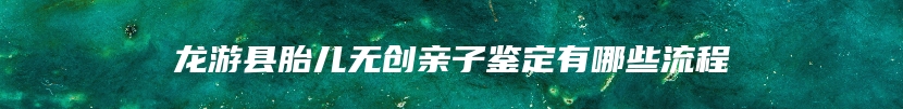 龙游县胎儿无创亲子鉴定有哪些流程