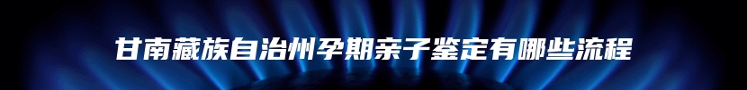 甘南藏族自治州孕期亲子鉴定有哪些流程