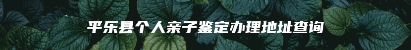 平乐县个人亲子鉴定办理地址查询