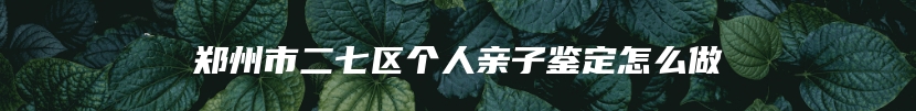 郑州市二七区个人亲子鉴定怎么做