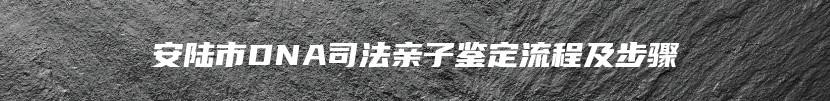 安陆市DNA司法亲子鉴定流程及步骤