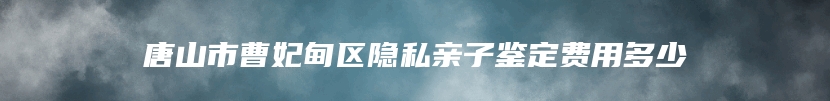 唐山市曹妃甸区隐私亲子鉴定费用多少