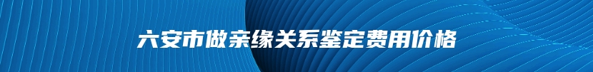 六安市做亲缘关系鉴定费用价格