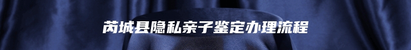 芮城县隐私亲子鉴定办理流程