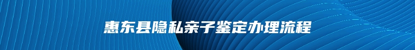 惠东县隐私亲子鉴定办理流程