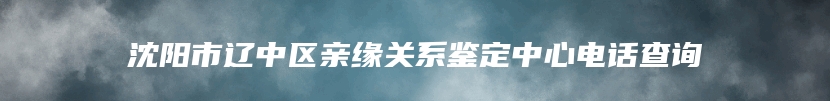 沈阳市辽中区亲缘关系鉴定中心电话查询