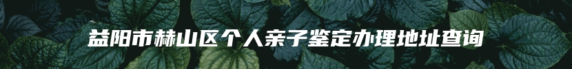 益阳市赫山区个人亲子鉴定办理地址查询