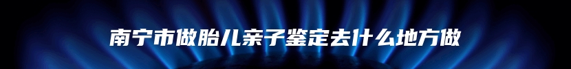 南宁市做胎儿亲子鉴定去什么地方做