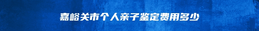 嘉峪关市个人亲子鉴定费用多少