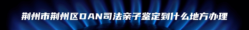 荆州市荆州区DAN司法亲子鉴定到什么地方办理