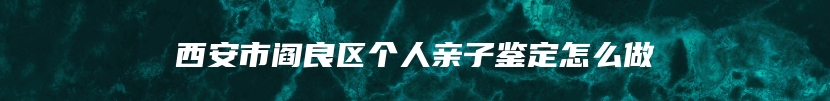 西安市阎良区个人亲子鉴定怎么做