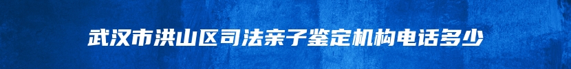 武汉市洪山区司法亲子鉴定机构电话多少