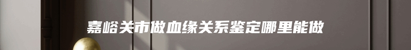 嘉峪关市做血缘关系鉴定哪里能做
