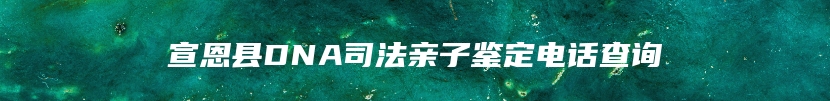 宣恩县DNA司法亲子鉴定电话查询