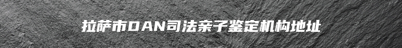 拉萨市DAN司法亲子鉴定机构地址