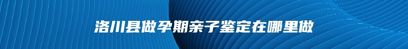 洛川县做孕期亲子鉴定在哪里做