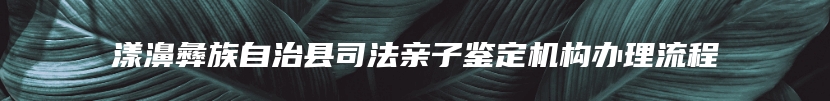 漾濞彝族自治县司法亲子鉴定机构办理流程