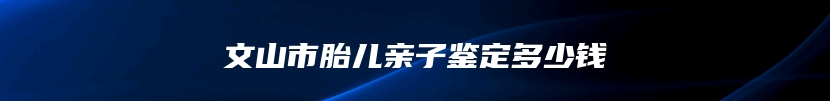 文山市胎儿亲子鉴定多少钱