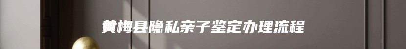 黄梅县隐私亲子鉴定办理流程