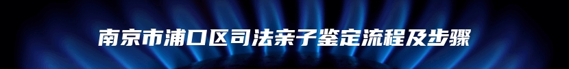 南京市浦口区司法亲子鉴定流程及步骤