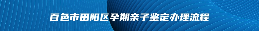 百色市田阳区孕期亲子鉴定办理流程