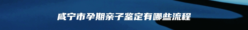 咸宁市孕期亲子鉴定有哪些流程