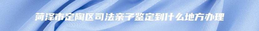 菏泽市定陶区司法亲子鉴定到什么地方办理