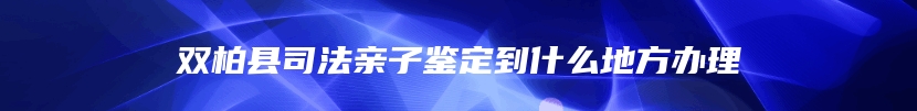 双柏县司法亲子鉴定到什么地方办理