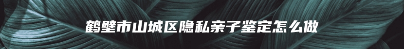 鹤壁市山城区隐私亲子鉴定怎么做