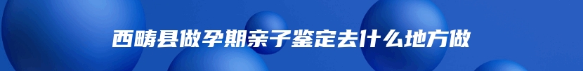 西畴县做孕期亲子鉴定去什么地方做