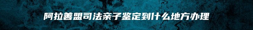 阿拉善盟司法亲子鉴定到什么地方办理