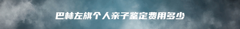 巴林左旗个人亲子鉴定费用多少