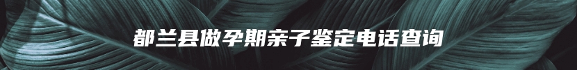都兰县做孕期亲子鉴定电话查询