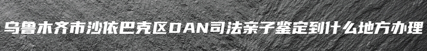 乌鲁木齐市沙依巴克区DAN司法亲子鉴定到什么地方办理