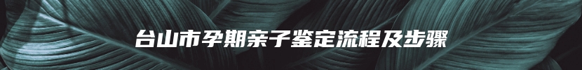 台山市孕期亲子鉴定流程及步骤