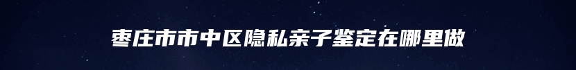 枣庄市市中区隐私亲子鉴定在哪里做