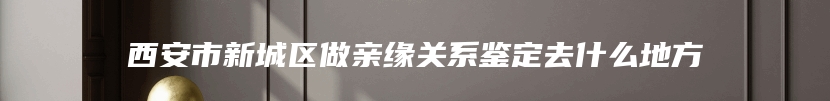 西安市新城区做亲缘关系鉴定去什么地方