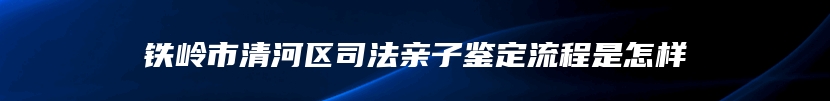 铁岭市清河区司法亲子鉴定流程是怎样