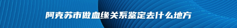 阿克苏市做血缘关系鉴定去什么地方