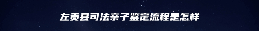 左贡县司法亲子鉴定流程是怎样