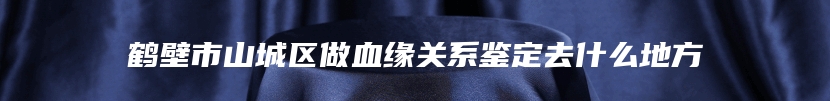 鹤壁市山城区做血缘关系鉴定去什么地方