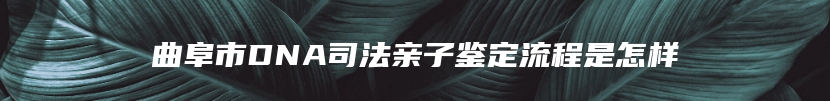 曲阜市DNA司法亲子鉴定流程是怎样